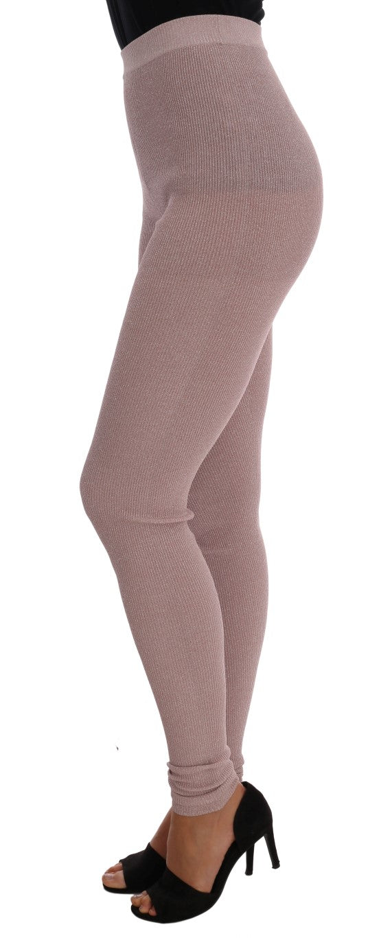 Dolce & Gabbana Pink Stretch Waist Tights Women's Stockings