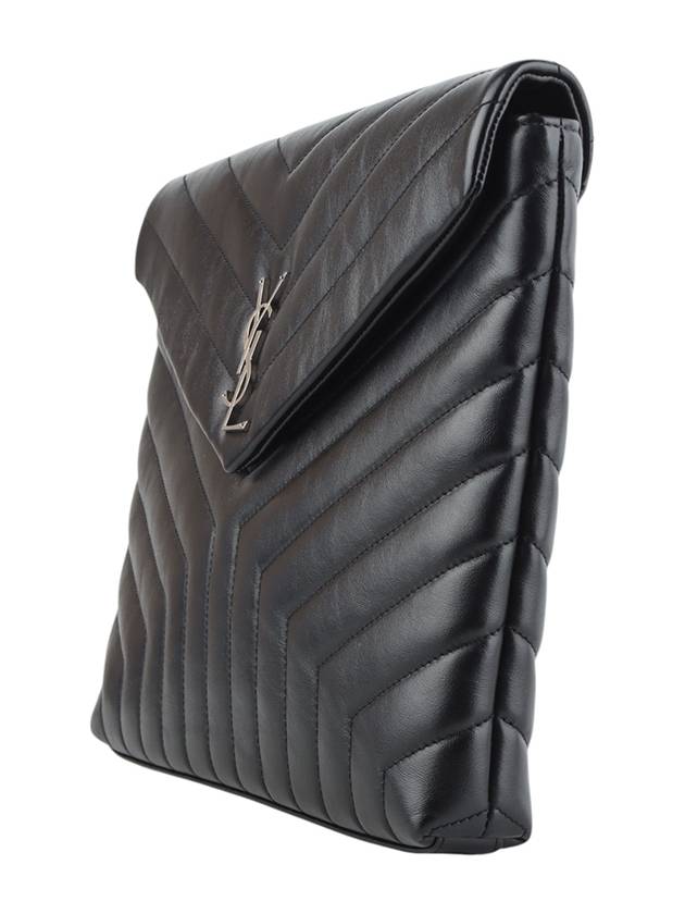 Saint Laurent 483236 Matelasse flap Lulu clutch silver 33972Y