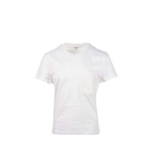 Hermes size 38 T-shirt droit poche brodée white