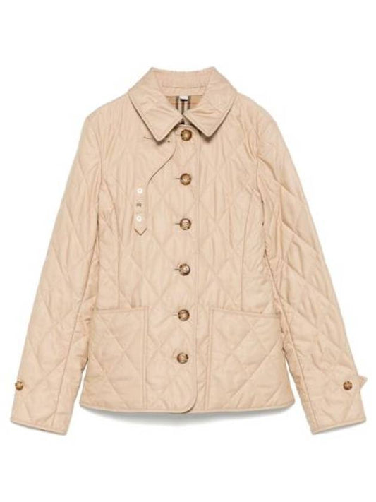 Burberry diamond quilted button jacket beige
