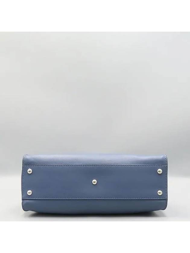 Fendi 8BN290 Blue leather PEEKABOO regular tote bag shoulder strap 2WAY