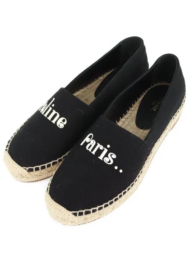 CELINE Logo fabric espadrilles black