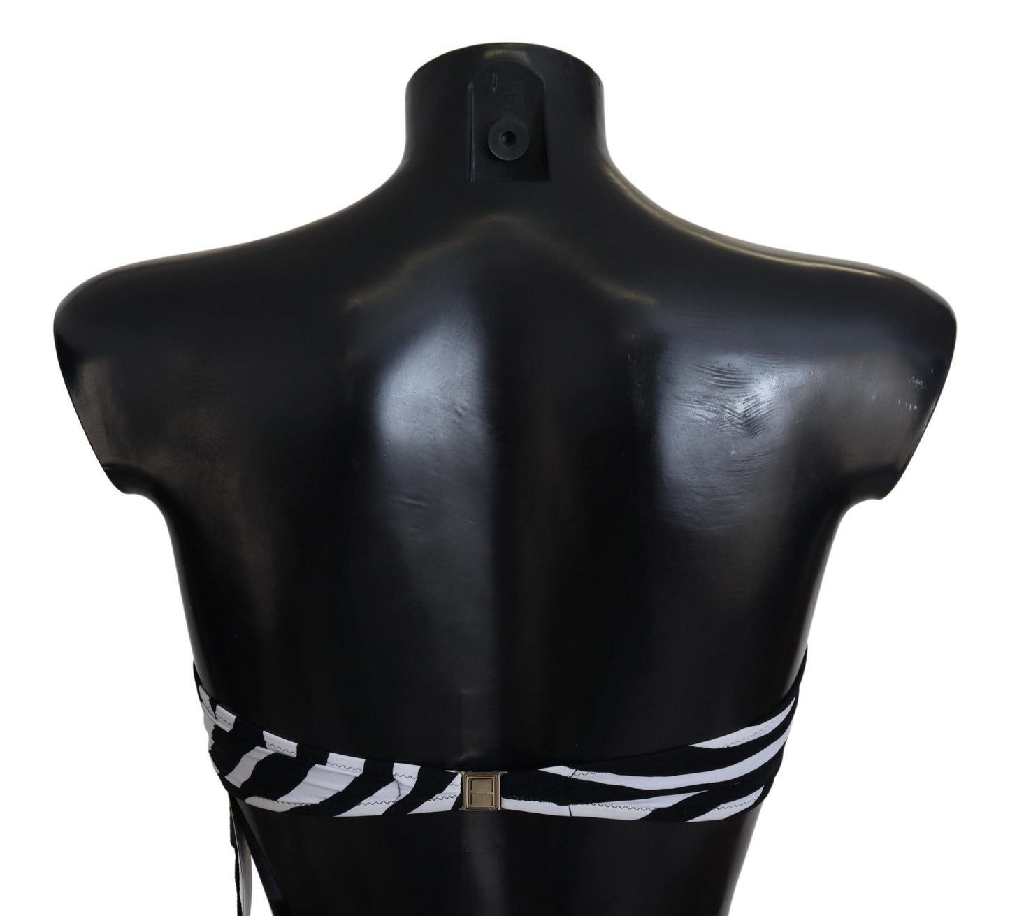 Dolce & Gabbana Black White Zebra Bandeau Swimwear Bikini Women's Top