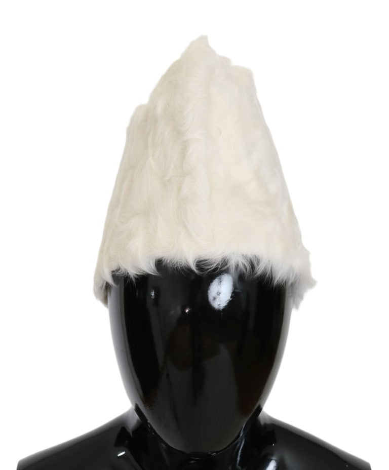 Dolce & Gabbana White Xiangao Lamb Fur Women's Beanie