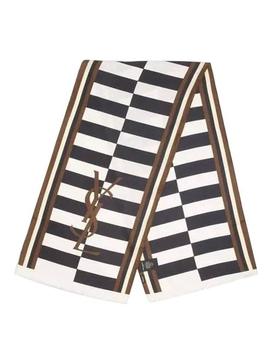 Saint Laurent graphic print muffler white