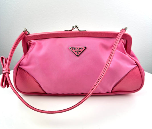 Prada Tessuto & Saffiano Mini Frame Bag