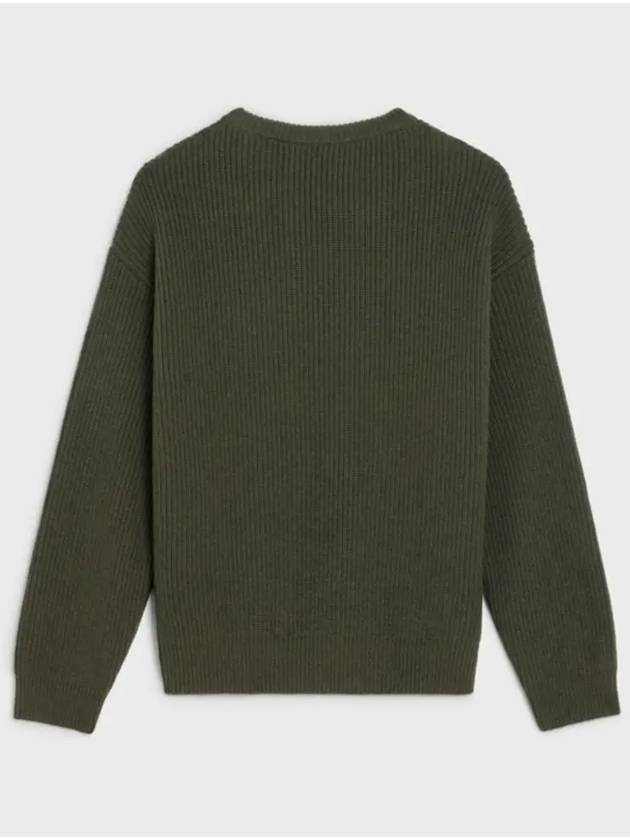 CELINE Embroided Logo Knit Top Green