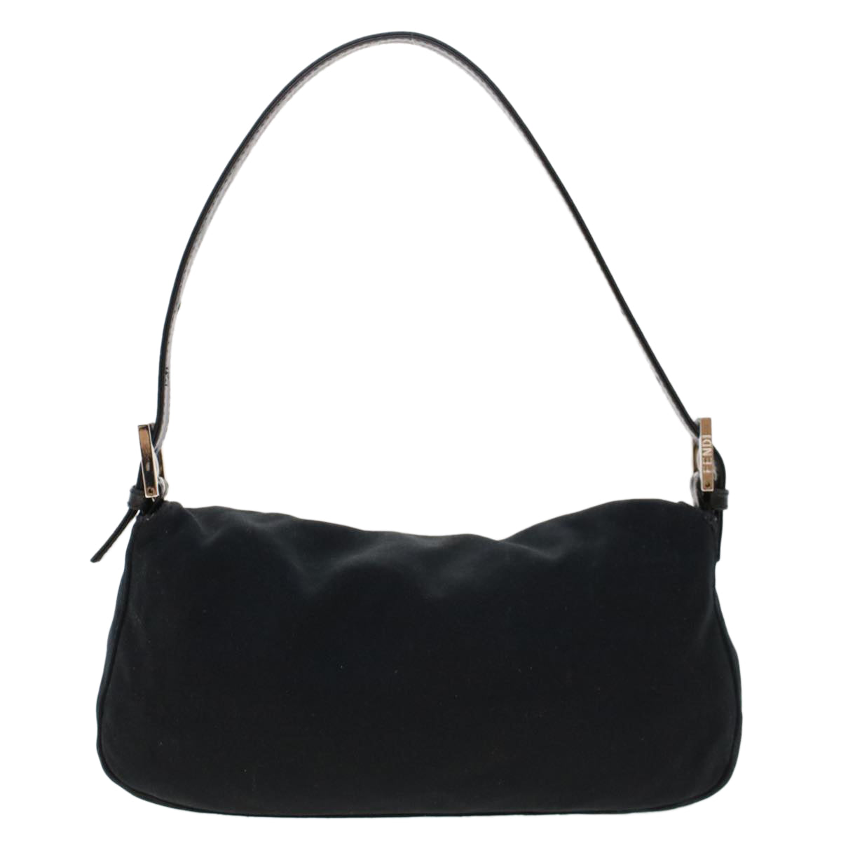 FENDI Mamma Baguette Shoulder Bag Nylon Leather Black47648