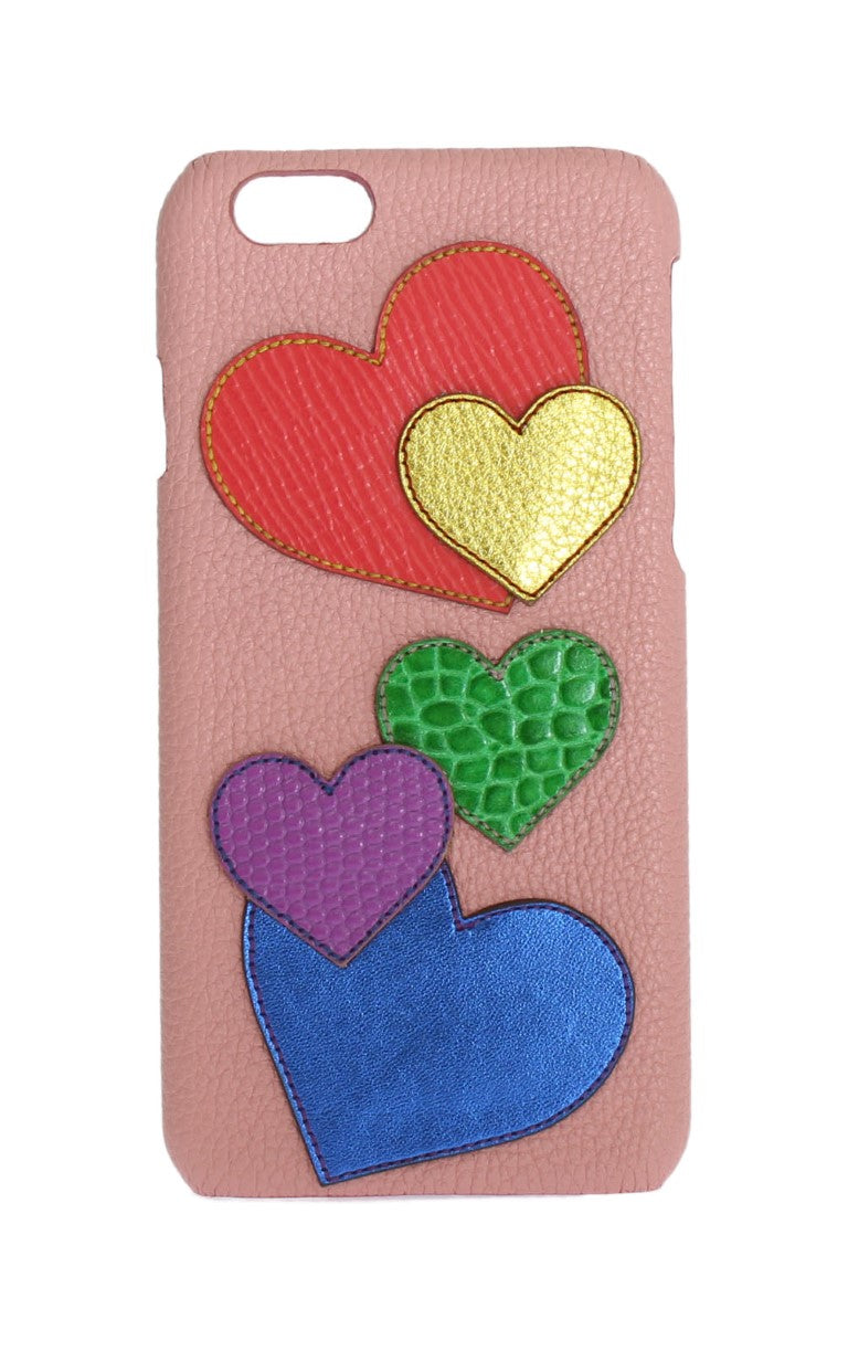 Dolce & Gabbana Pink Leather Heart Phone Women's Cover