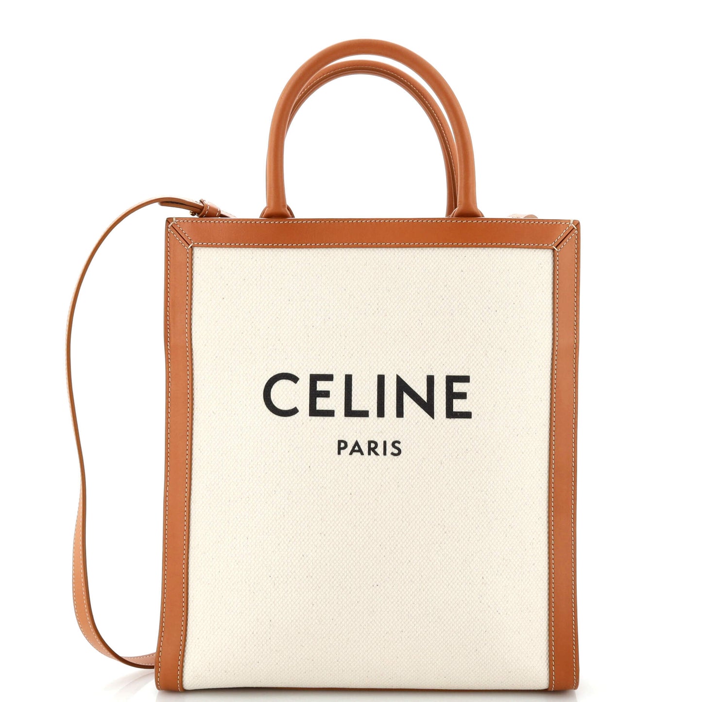 Celine Vertical Cabas Tote Canvas with Leather Small