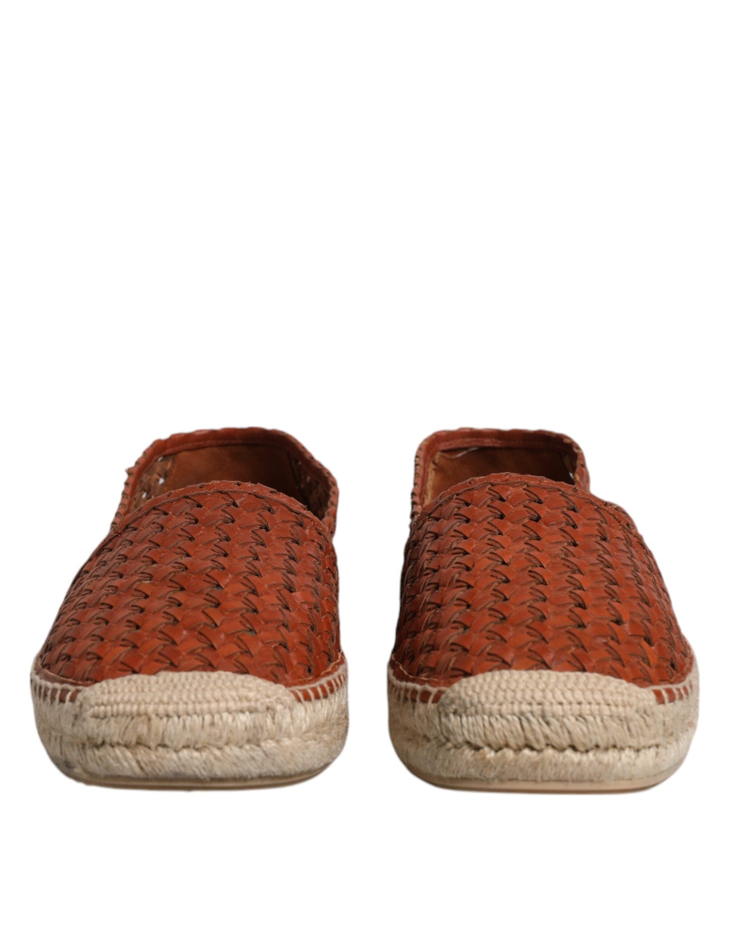 Dolce & Gabbana Maroon Woven Leather Men Espadrille Men's Shoes