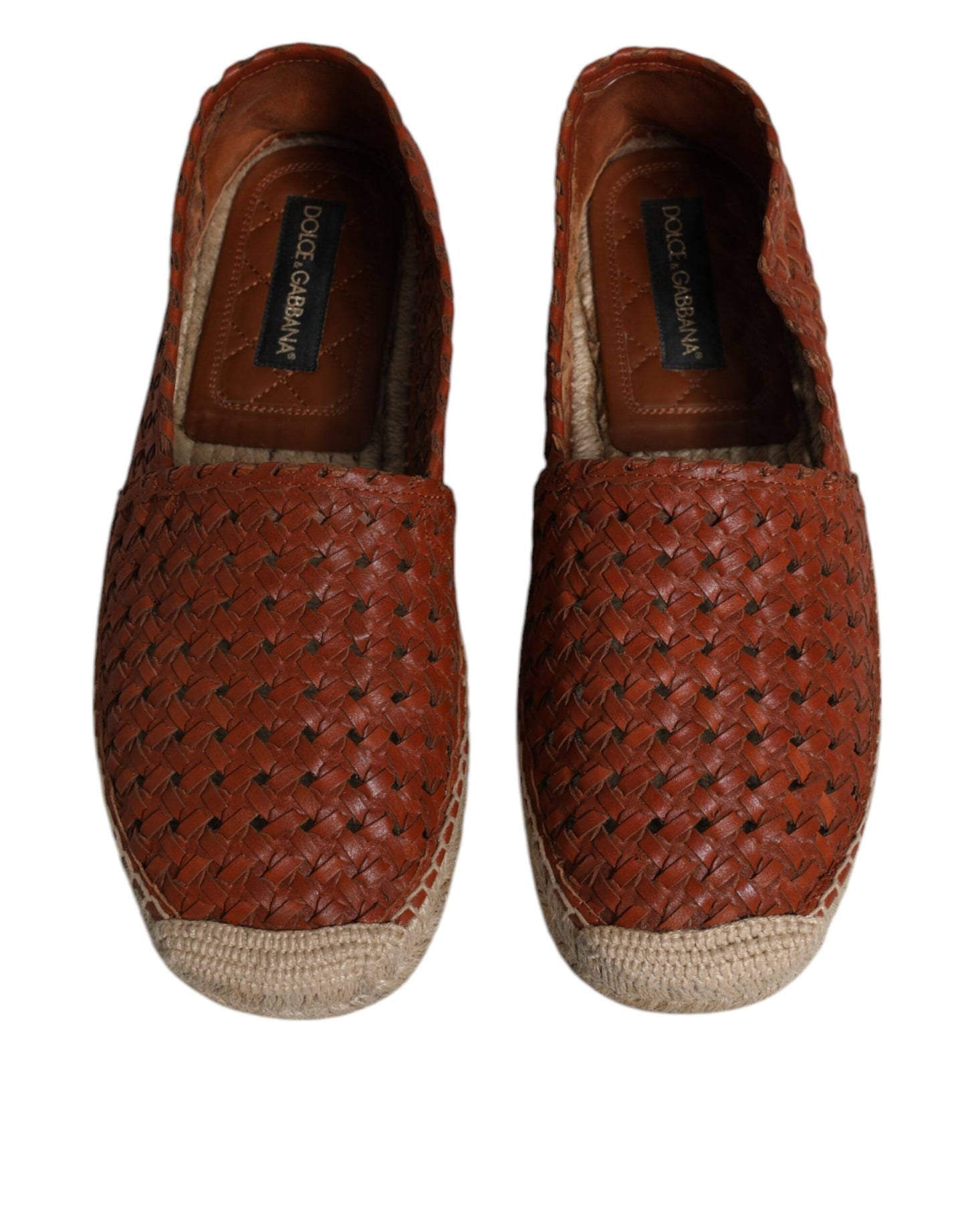 Dolce & Gabbana Maroon Woven Leather Men Espadrille Men's Shoes