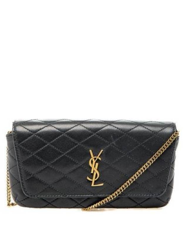 Saint Laurent Gaby Chain Quilting Leather Cross Bag Black