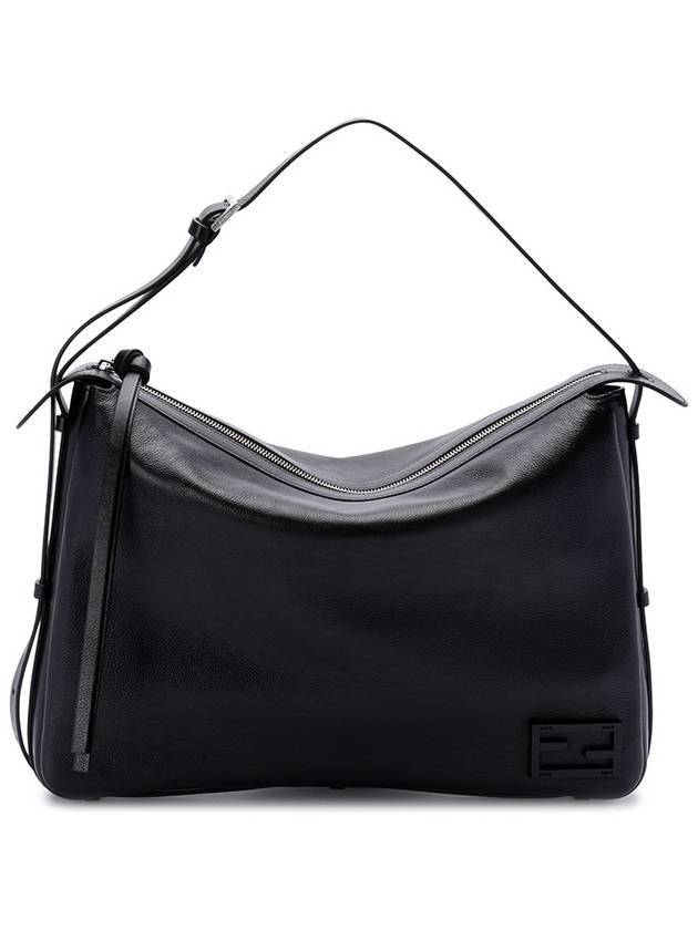 Fendi Simply Large Leather Shoulder Bag Black