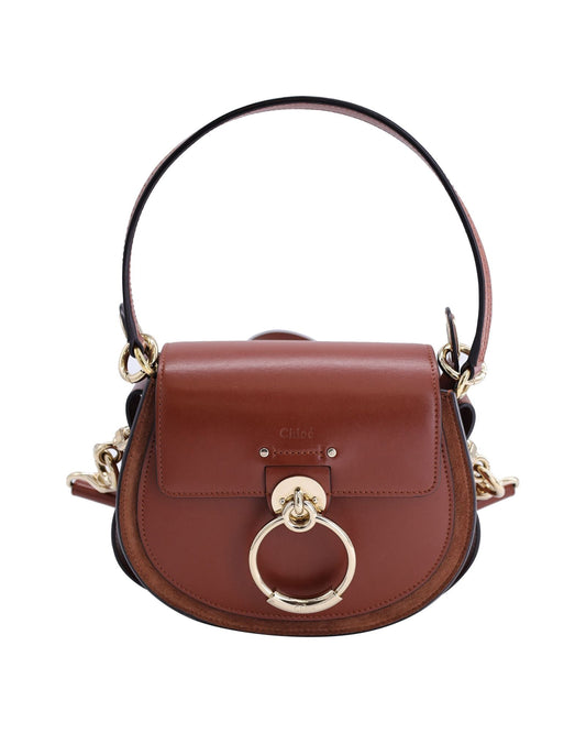 Chloe Small Tess Bag in 'Sepia Brown' Calfskin Leather