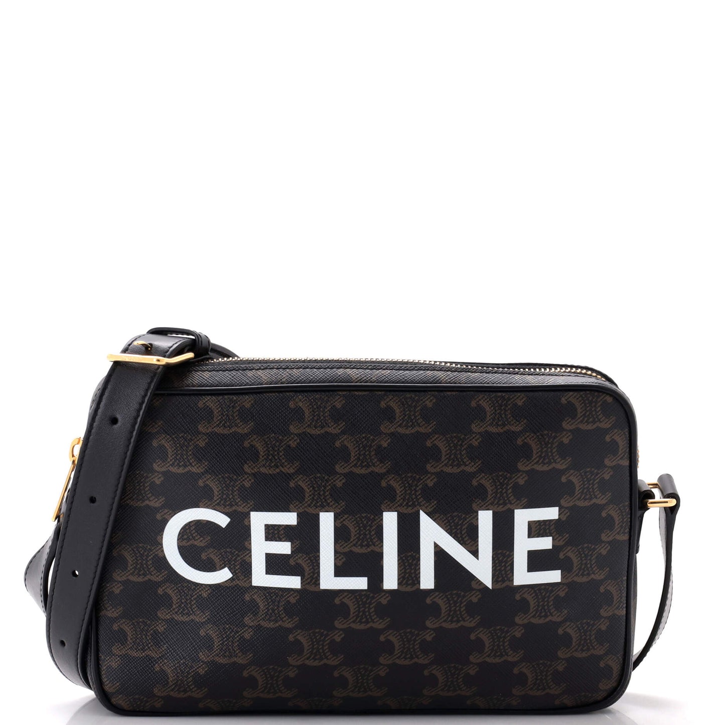 Celine Logo Messenger Bag Triomphe Coated Canvas Medium