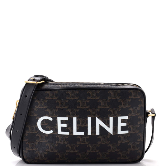Celine Logo Messenger Bag Triomphe Coated Canvas Medium