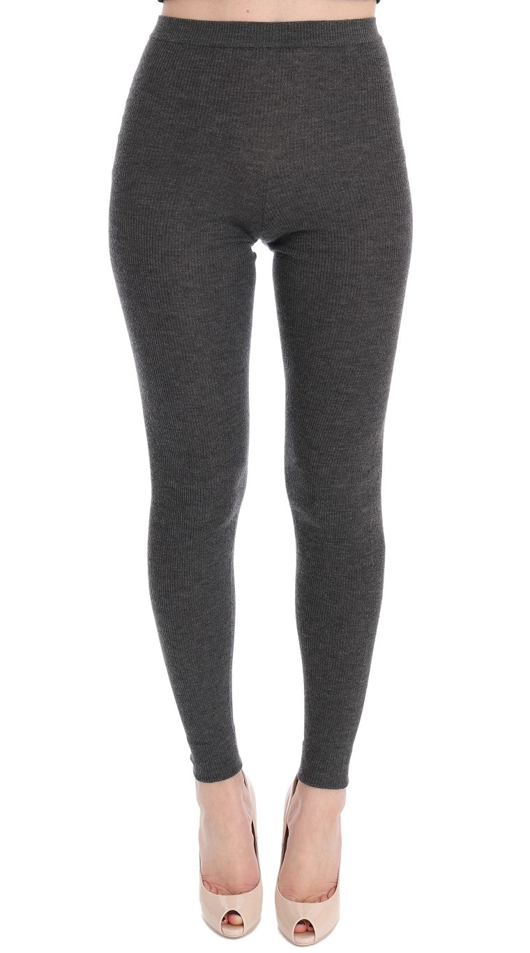 Dolce & Gabbana Gray Cashmere Stretch Women's Tights