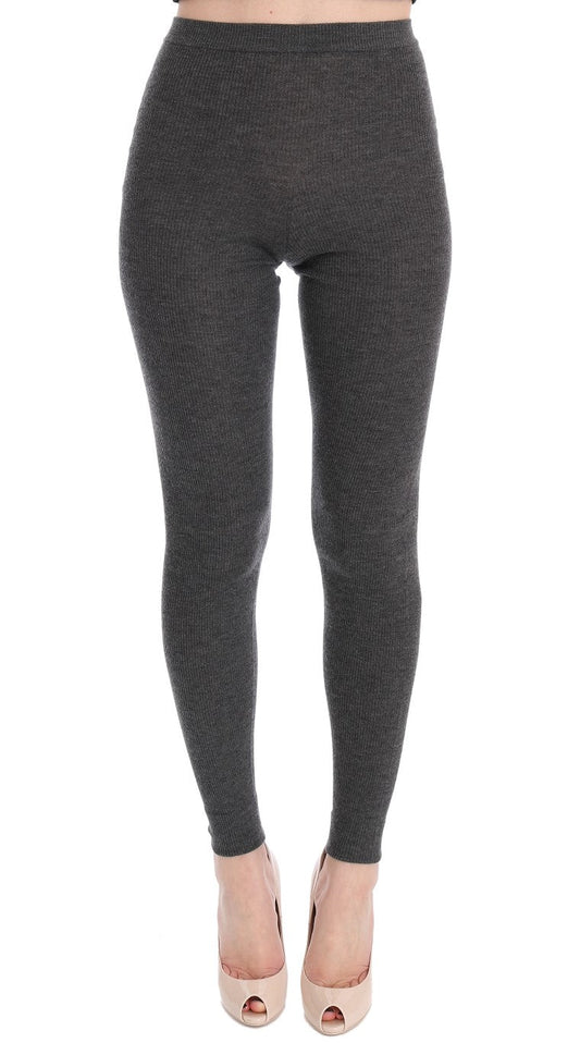 Dolce & Gabbana Gray Cashmere Stretch Women's Tights