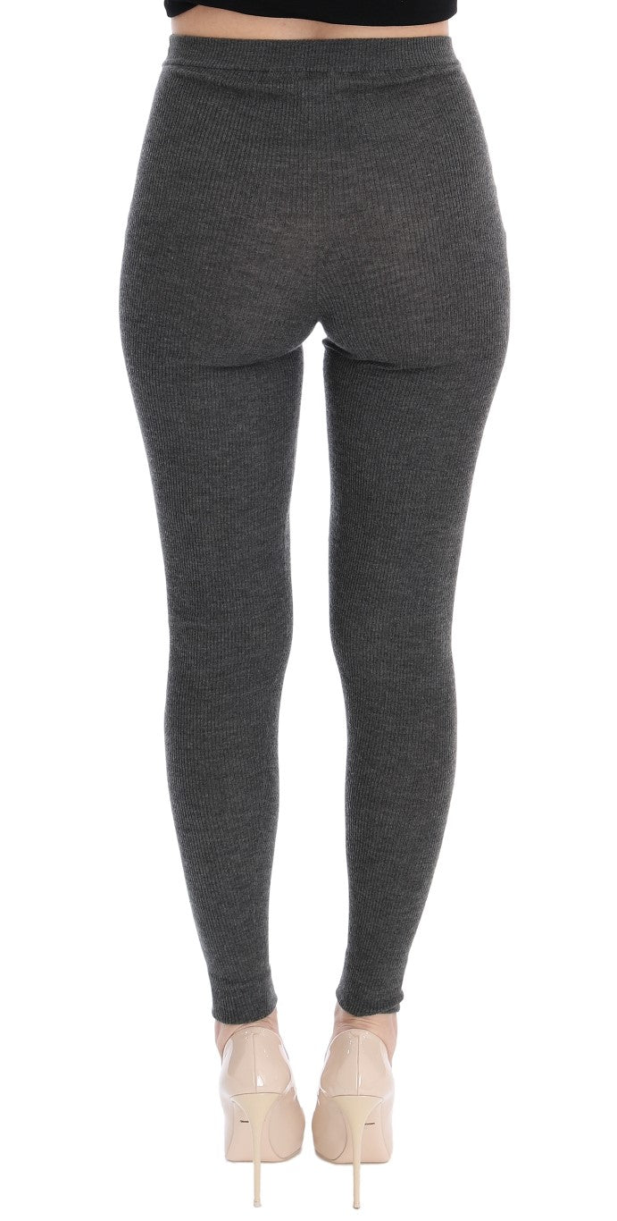 Dolce & Gabbana Gray Cashmere Stretch Women's Tights