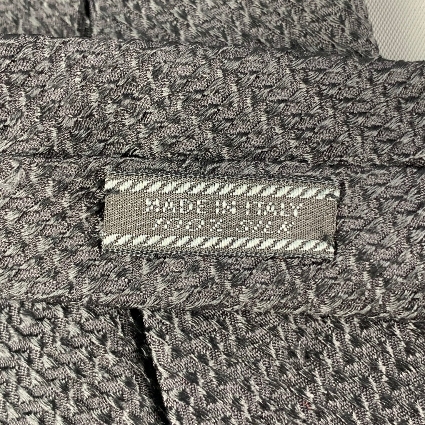 PRADA Black Textured Silk Tie