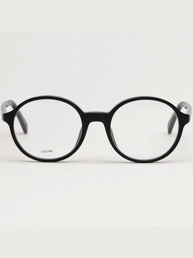 CELINE Eyewear Logo Round Eyeglasses Shiny Black
