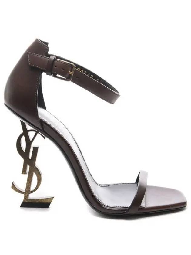 Saint Laurent Monogram Opyum Sandal Heels Brown