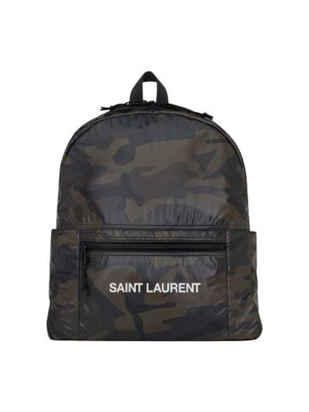 Saint Laurent Logo Nuxx Nylon Backpack Camo