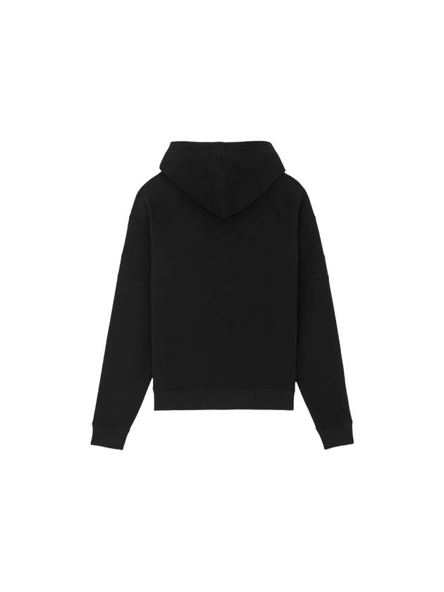 Saint Laurent Front Logo Cotton Hoodie Black