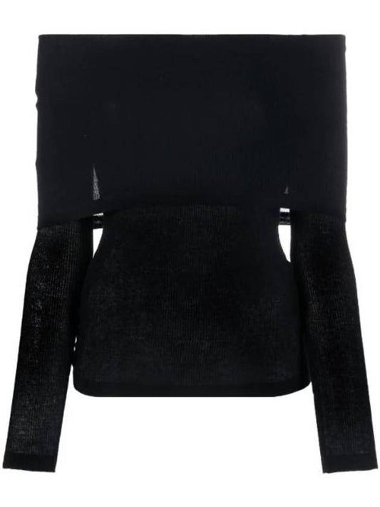 Burberry ribbed knit off-shoulder top
