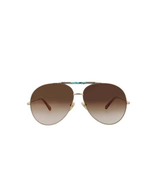 Aviator-Frame Metal Sunglasses