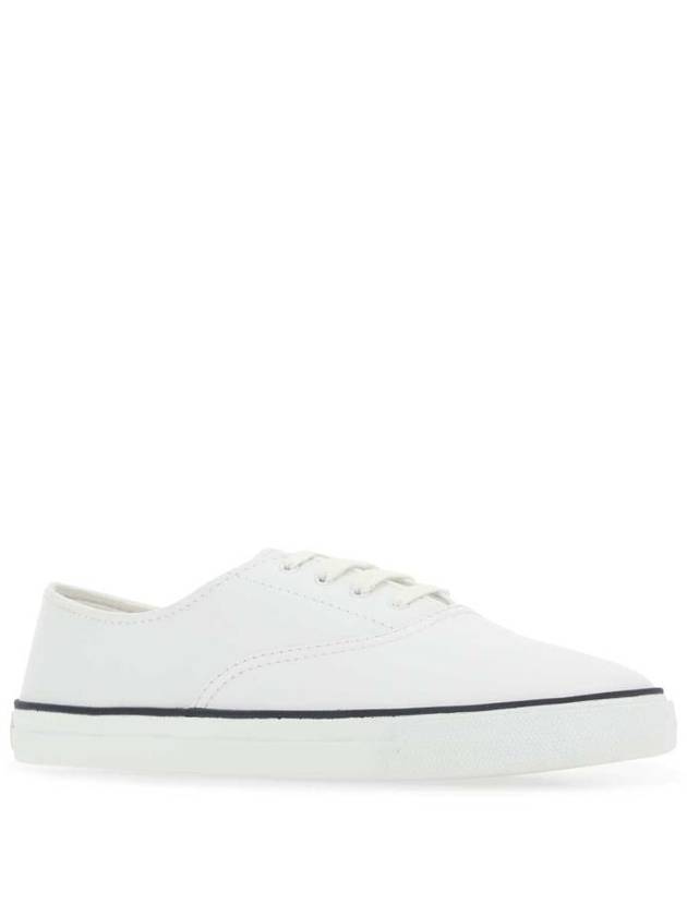 Saint Laurent Tandem Leather Low Top Sneakers White