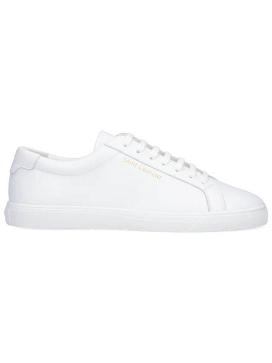 Saint Laurent Men's Andy Leather Low Top Sneakers White