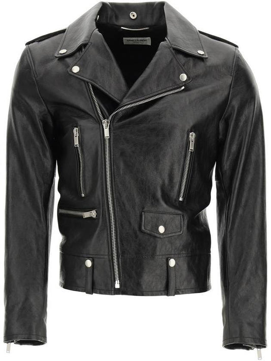 Saint Laurent Classic Motorcycle Leather Jacket Black