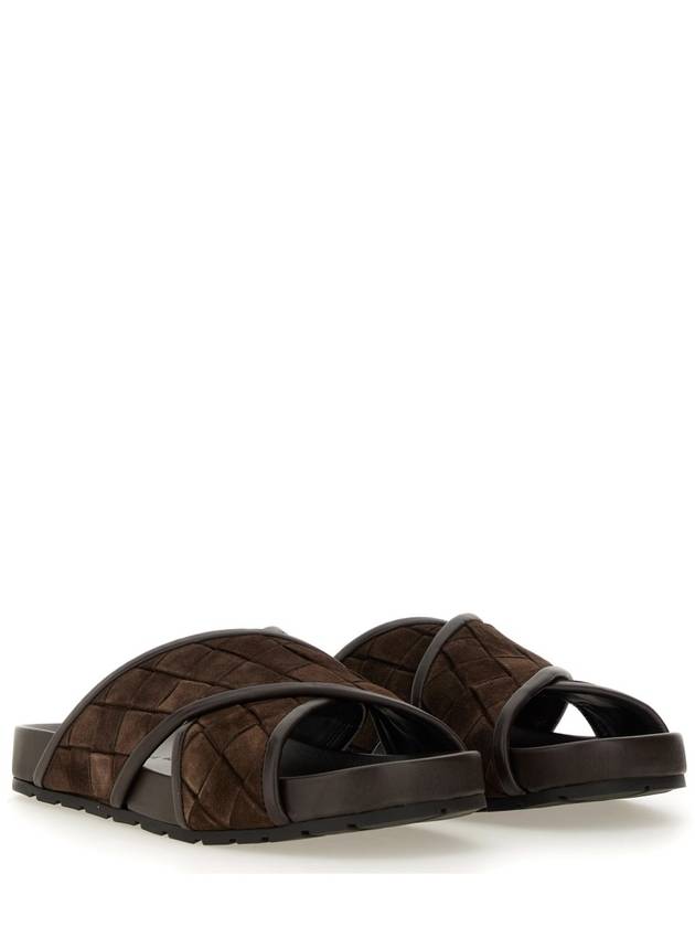 Bottega Veneta Tarik Suede Sandals Fondant