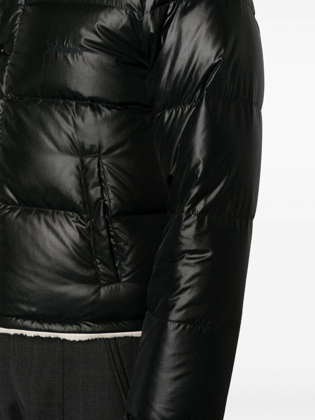 Saint Laurent Shearling Lining Nylon Down Puffer Jacket Black