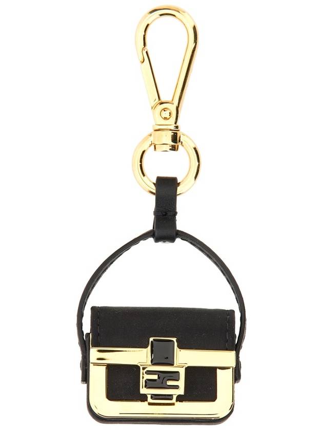 Fendi Public Pico Baguette Key Holder Black Gold