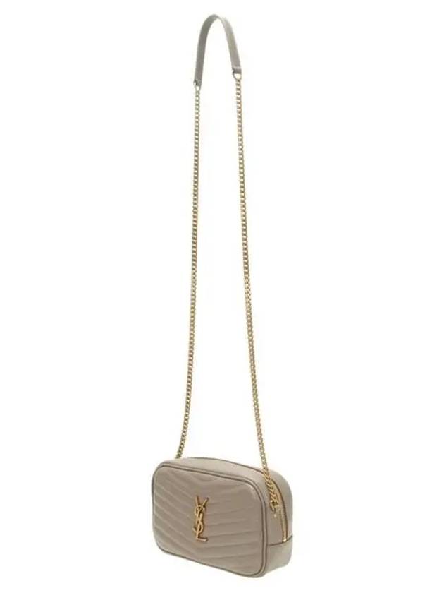 Saint Laurent Lou Small Leather Cross Bag Grey