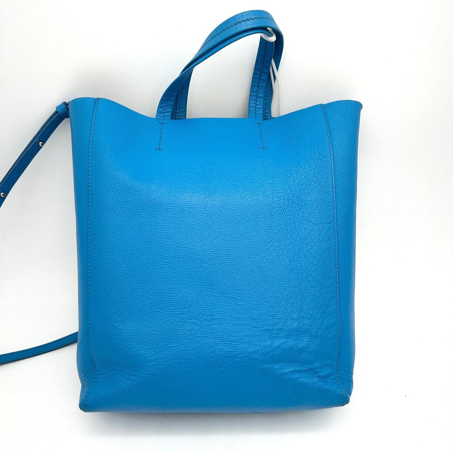 CELINE Grained Calfskin Small Vertical Cabas Turquoise LA23016