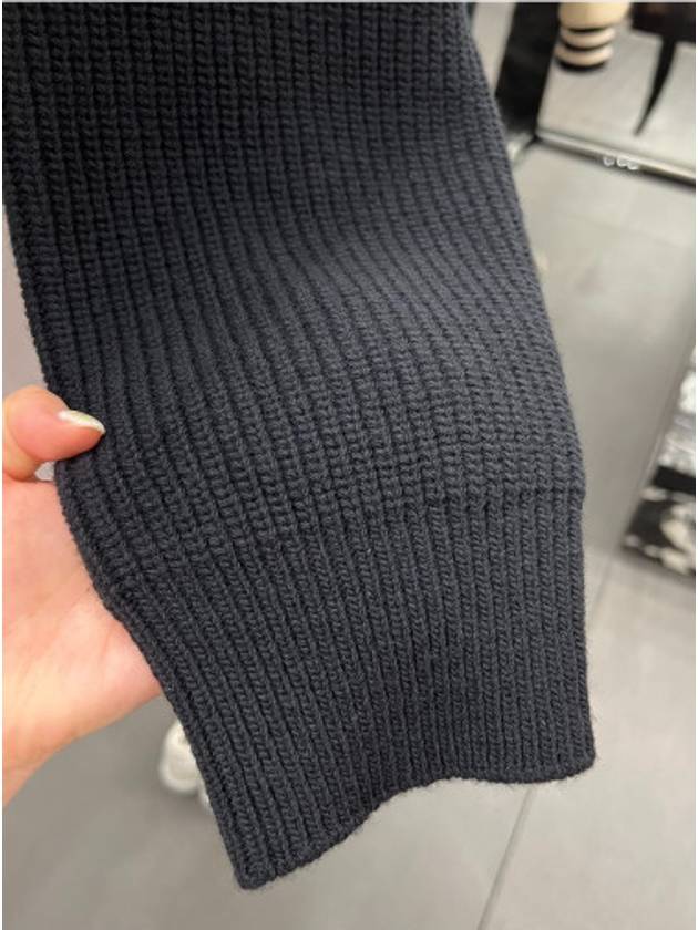 CELINE Logo Oversized Wool Knit Top Black