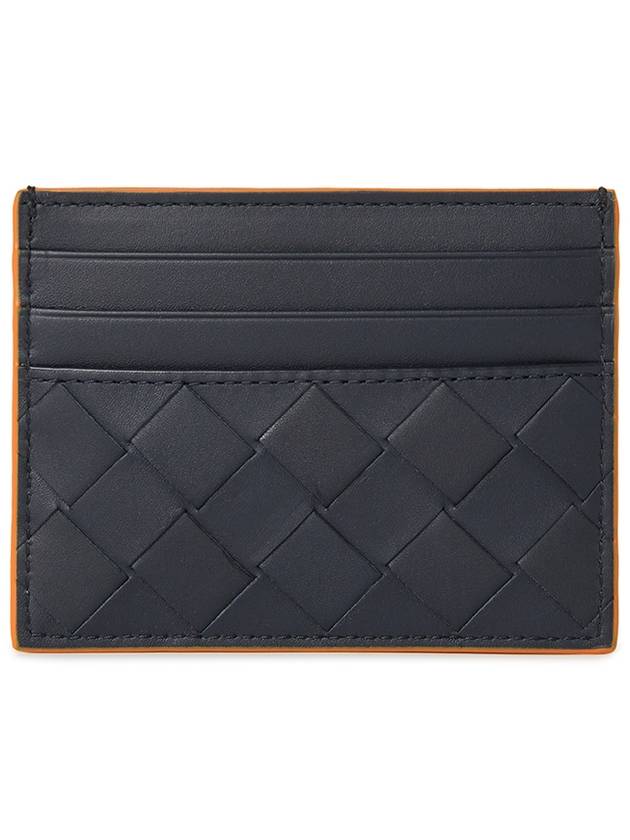 Bottega Veneta Intrecciato Leather Card Wallet Navy