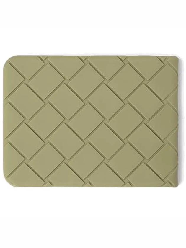 Bottega Veneta Intrecciato Rubber Half Wallet Light Khaki