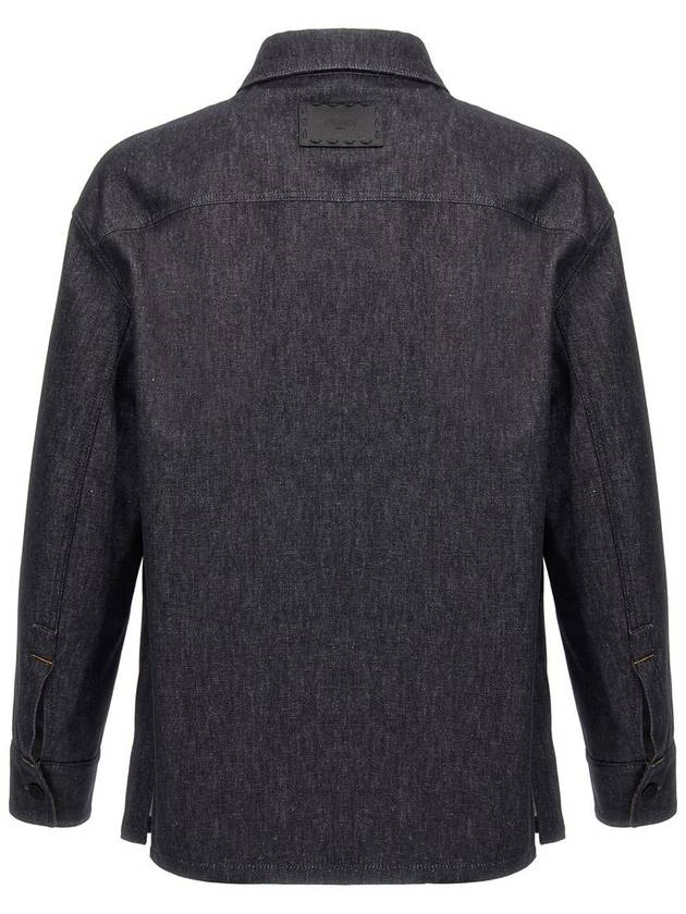 Fendi Side Pocket Denim Jacket Blue