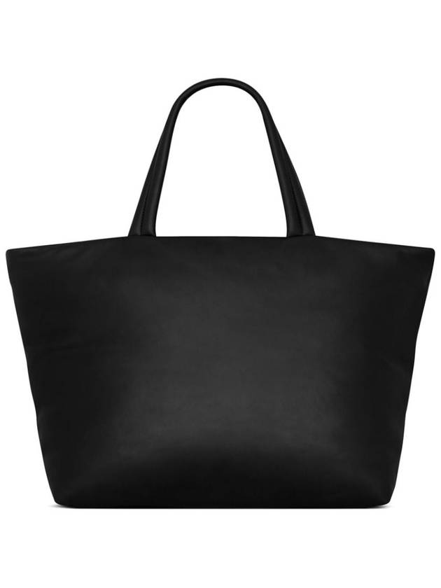 Saint Laurent Logo Nappa Lambskin Tote Bag Black