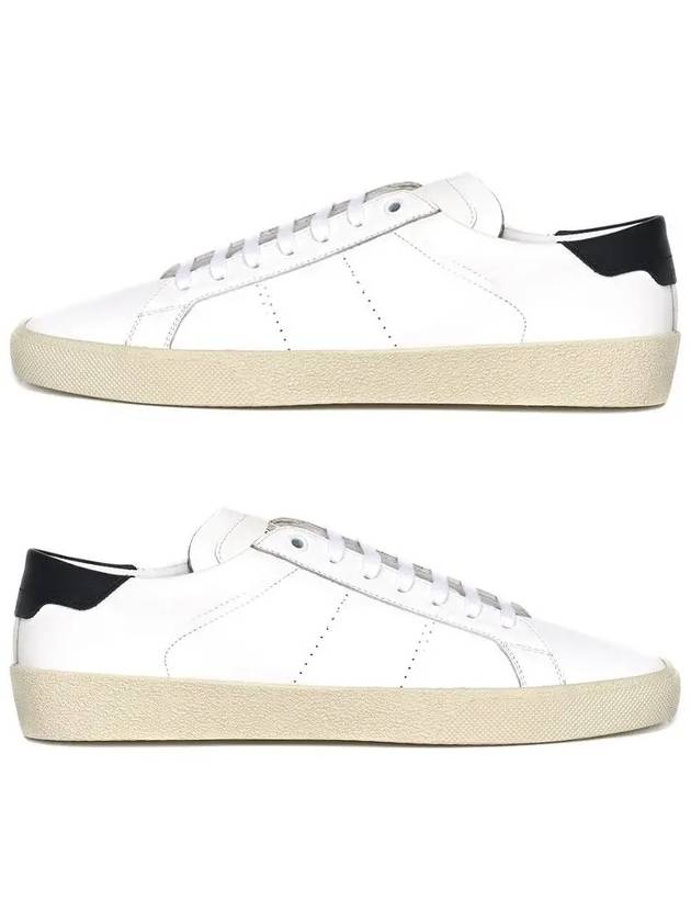 Saint Laurent Black Tab Leather Low Top Sneakers White