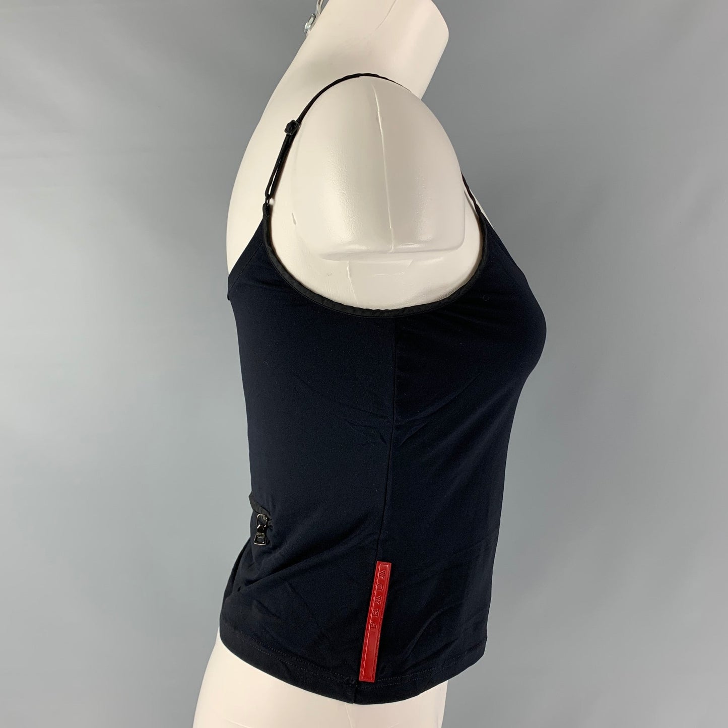 PRADA Size S Black Nylon &  Elastane Solid Camisole Casual Top