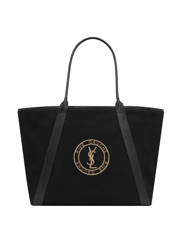 Saint Laurent Rive Gauche Canvas Tote Bag Black