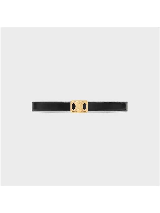 CELINE Reversible Frame Triomphe Leather Belt Tan Black
