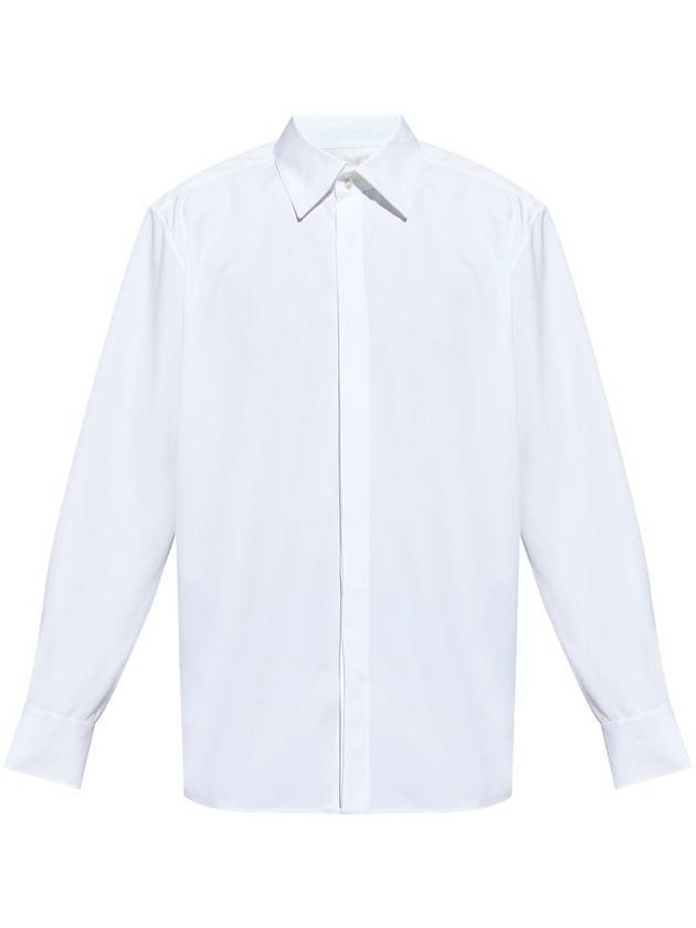 Saint Laurent Cassandre Long Sleeve Shirt White