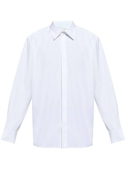Saint Laurent Cassandre Long Sleeve Shirt White